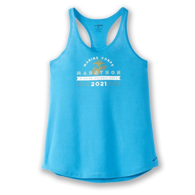 Brooks MCM21 Distance Graphic Womens Running Tank Top - Electric Blue - Indonesia (ZQFH-34589)